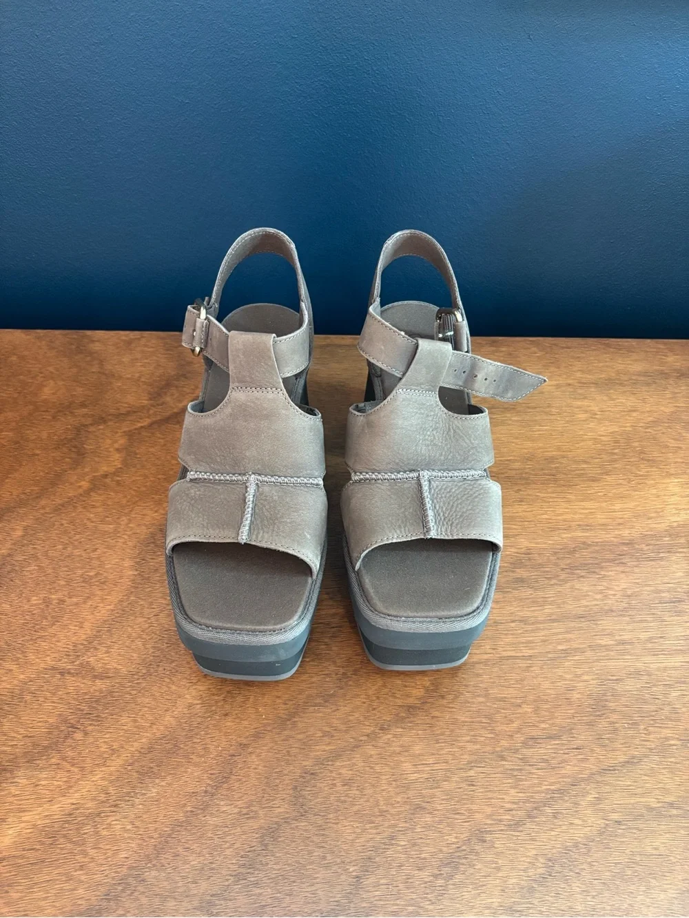 UGG Taupe Suede Chunky Platform Sandals